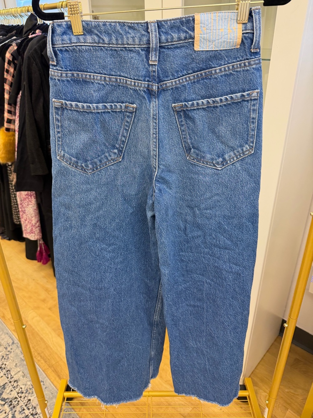 Mother Snacks The Lunch Line Sneak Fray Size 25 Wide Leg Denim - Picture 14 of 15